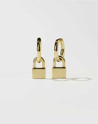 Locked Charm Earrings | 23k Gold Plated