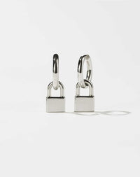 Locked Charm Earrings | Sterling Silver