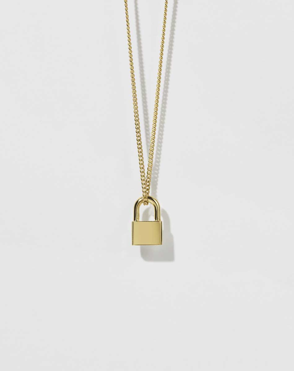 Locked Charm Necklace | 23k Gold Plated