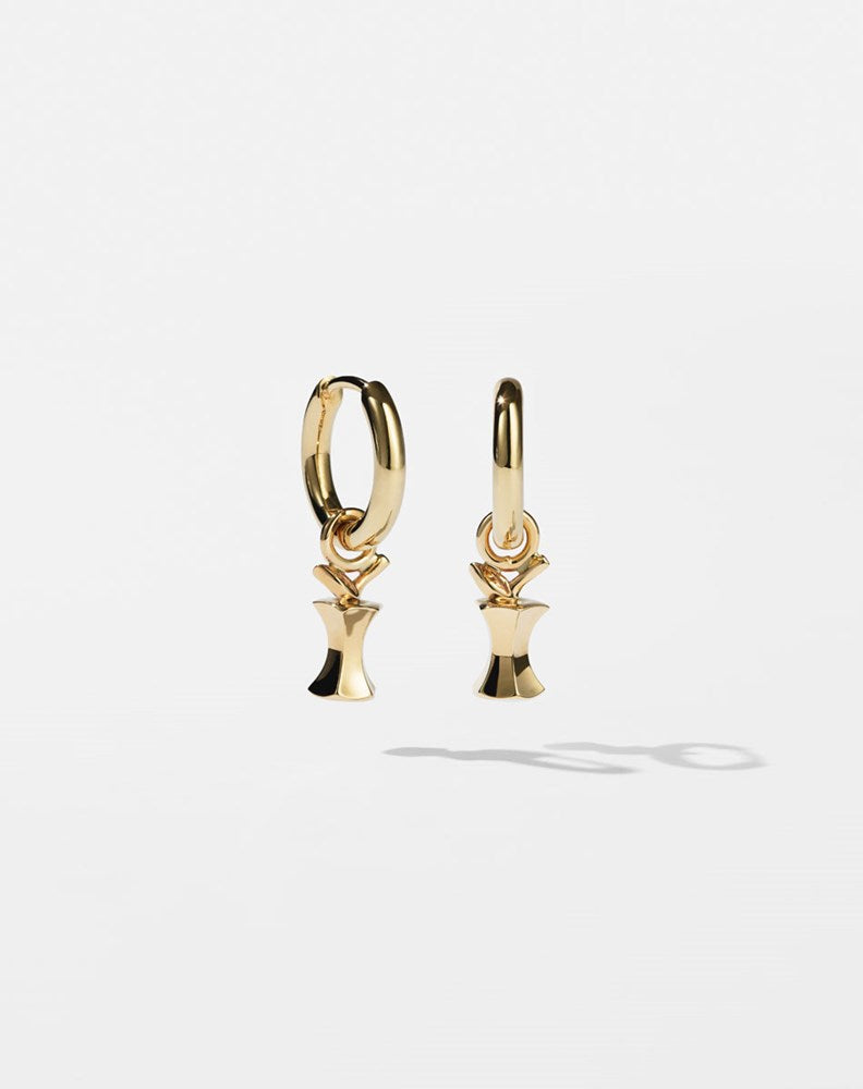 Apple Core Charm Earrings | 23kt Gold Plated
