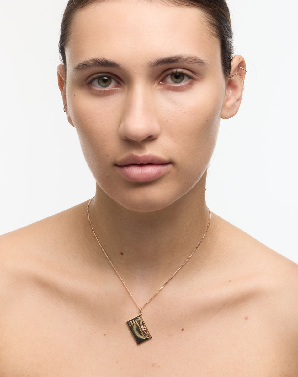Birth Certificate Charm Necklace | Gold Plated