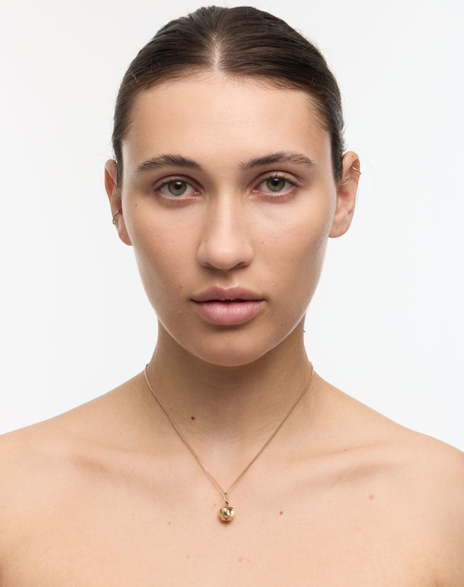 Bitten Apple Charm Necklace | Sterling Silver