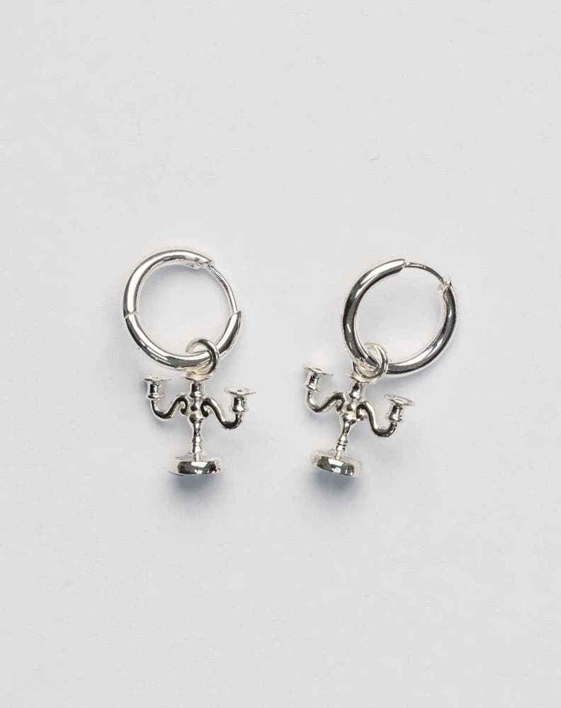 Candelabra Charm Earrings | Sterling Silver