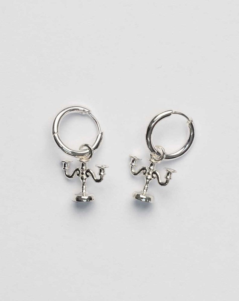 Candelabra Charm Earrings | Sterling Silver