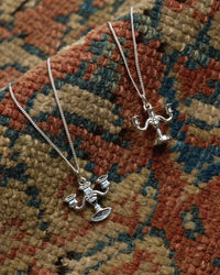 Candelabra Charm Necklace Squashed | Sterling Silver