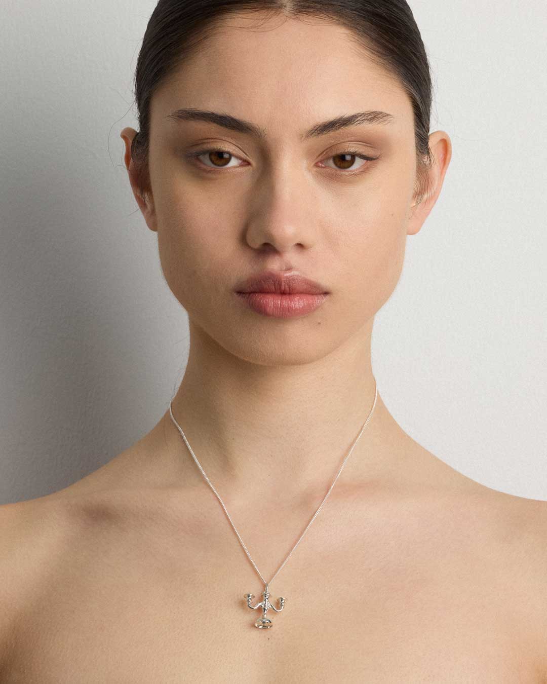 Candelabra Charm Necklace | Sterling Silver