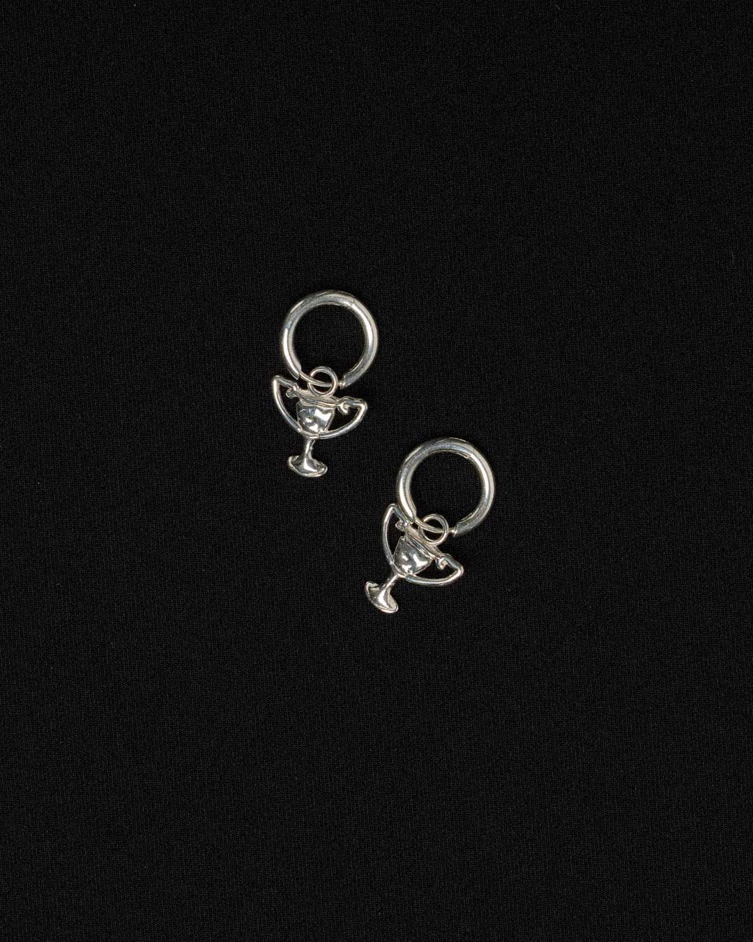 Trophy Charm Earrings Squashed | Sterling Silver