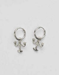 Candelabra Charm Earrings Squashed | Sterling Silver