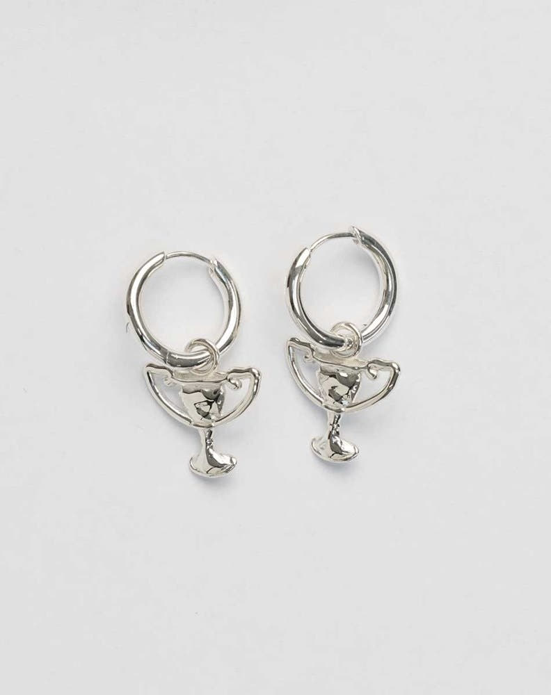 Trophy Charm Earrings Squashed | Sterling Silver