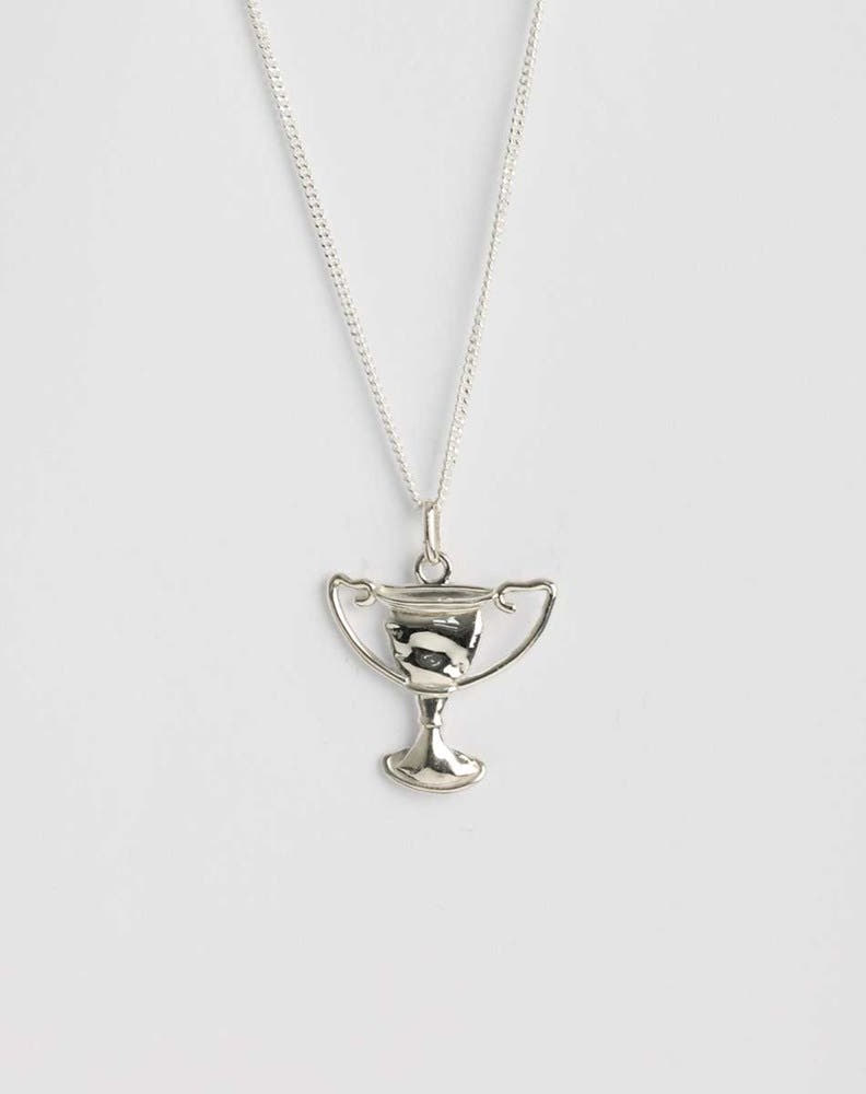 Trophy Charm Necklace Squashed | Sterling Silver