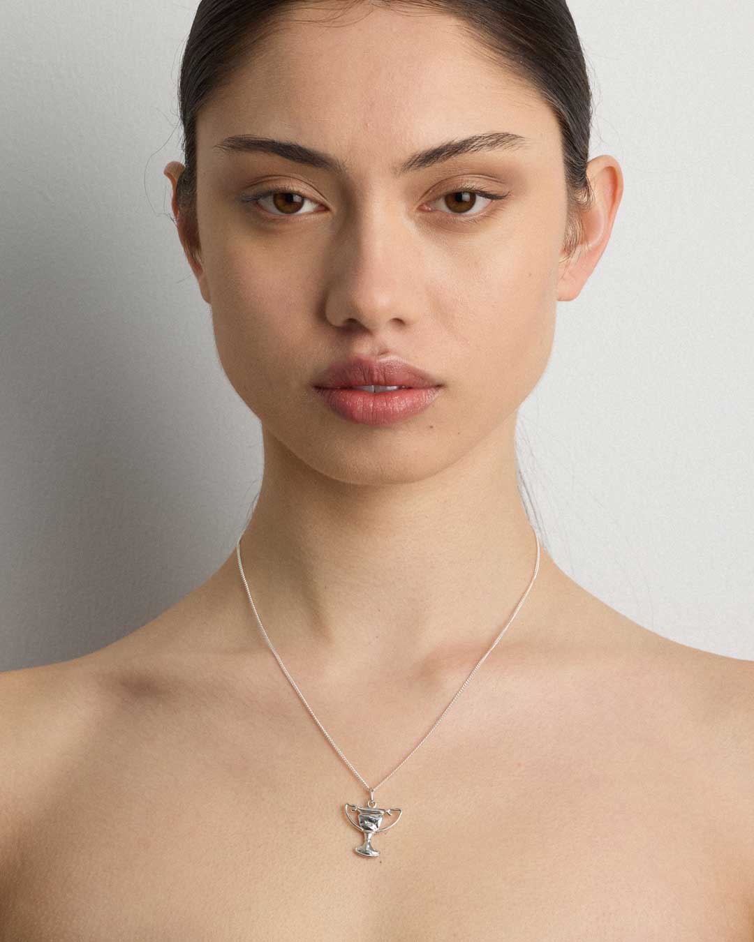 Trophy Charm Necklace Squashed | Sterling Silver