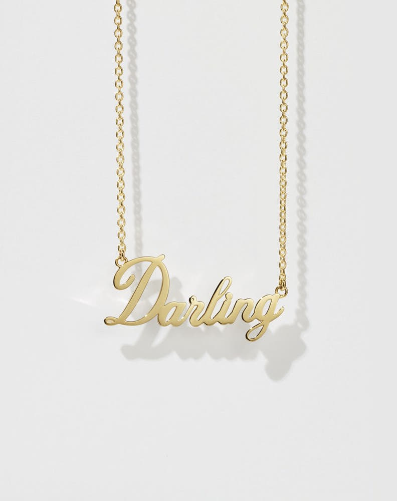 Darling Necklace Cursive | 23k Gold Plated