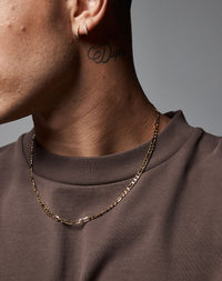 Figaro Wide Chain Necklace | 23k Gold Plated