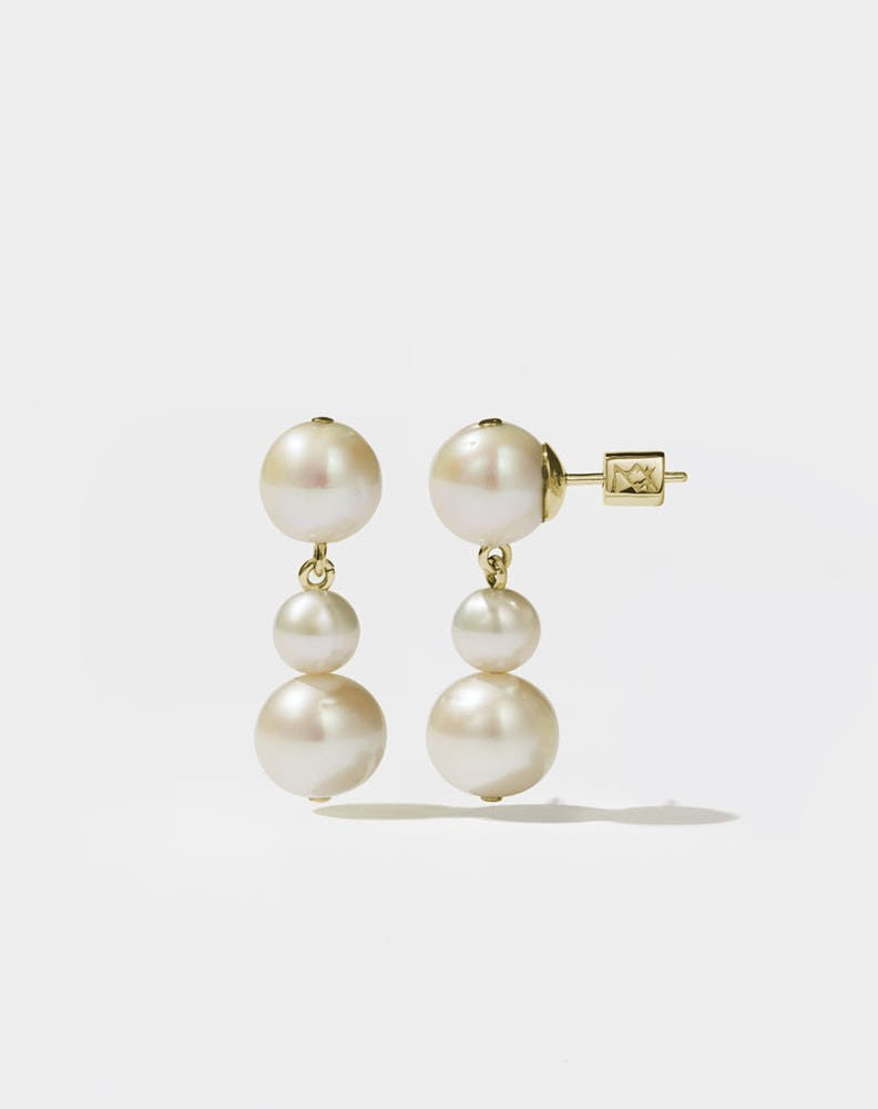 Lover Pearl Drop Earrings | 9ct Yellow Gold