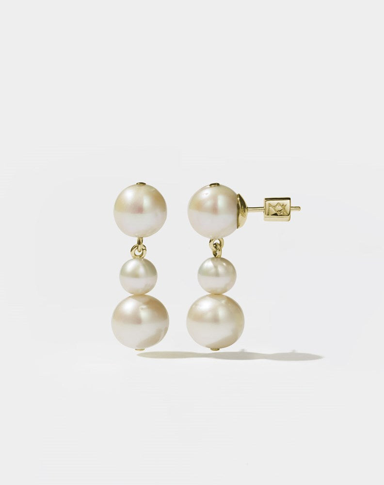 Lover Pearl Drop Earrings | 9ct Yellow Gold