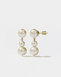 Lover Pearl Drop Earrings | 9ct Yellow Gold
