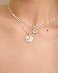 Sweetheart Charm with Cherub Engraving on Fine Chain | Sterling Silver