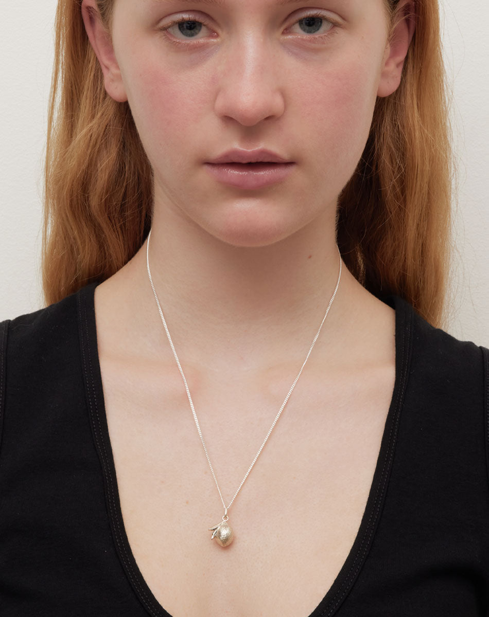 Lemon Charm Necklace | 23k Gold Plated