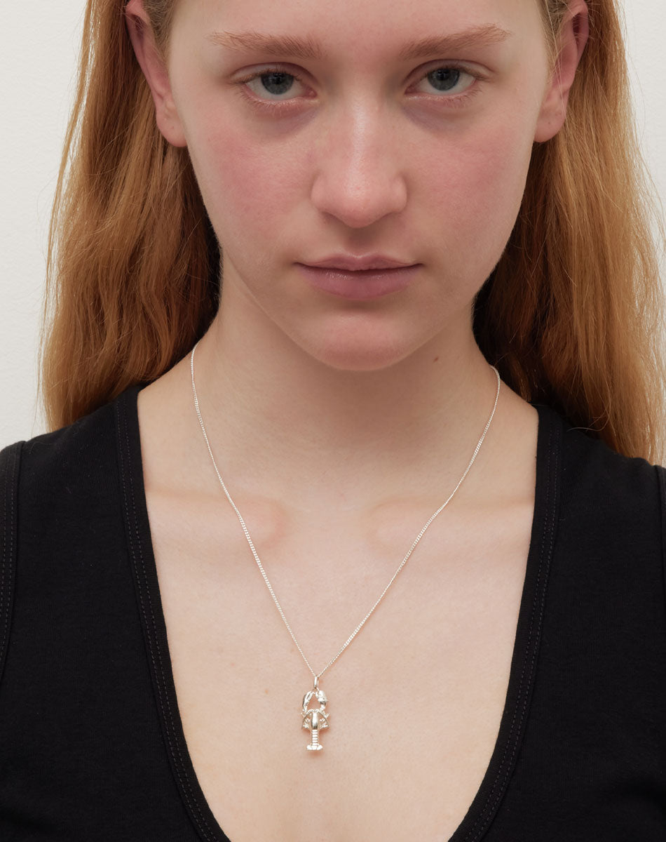 Lobster Charm Necklace | Sterling Silver