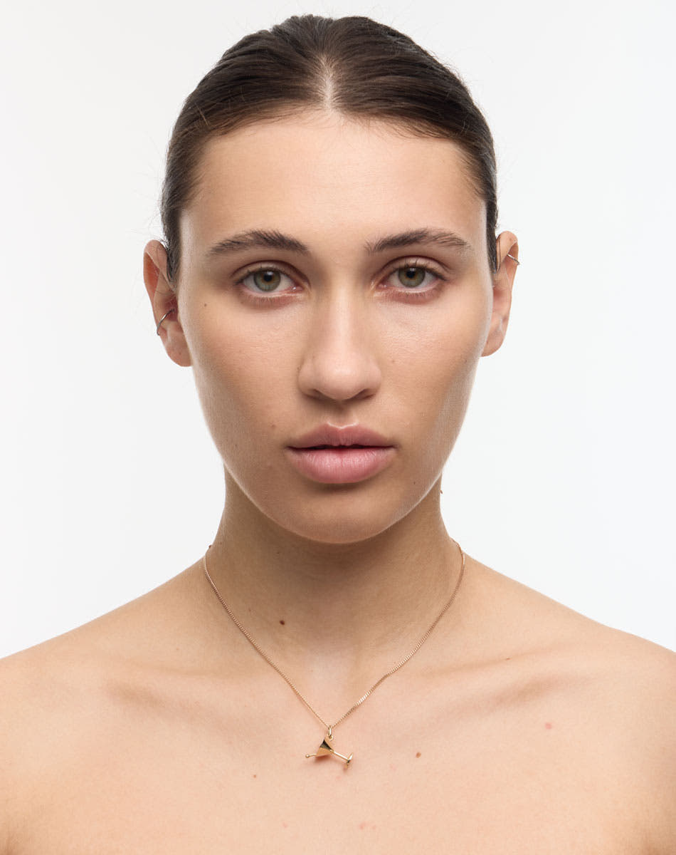Martini Charm Necklace Set | 23k Gold Plated