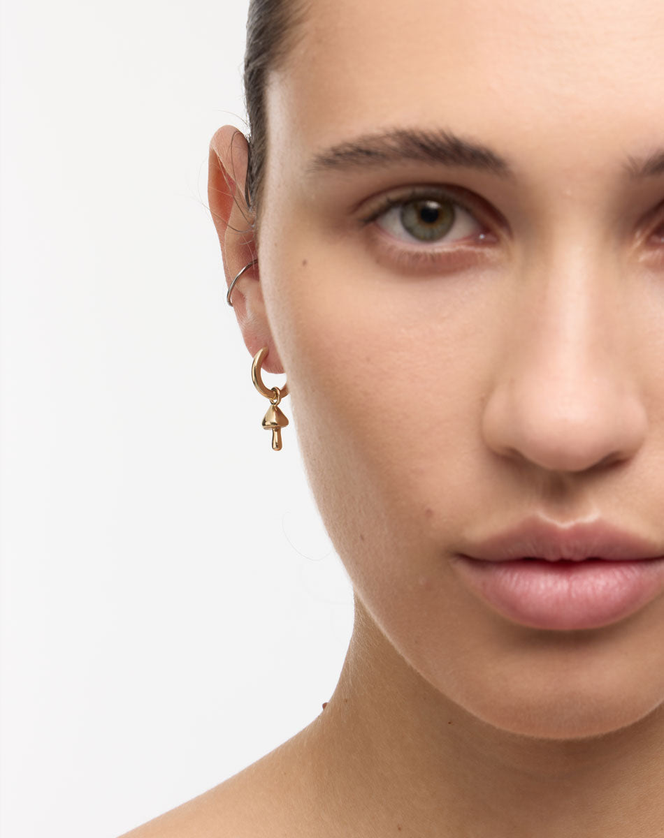Mushroom Charm Earrings | Sterling Silver