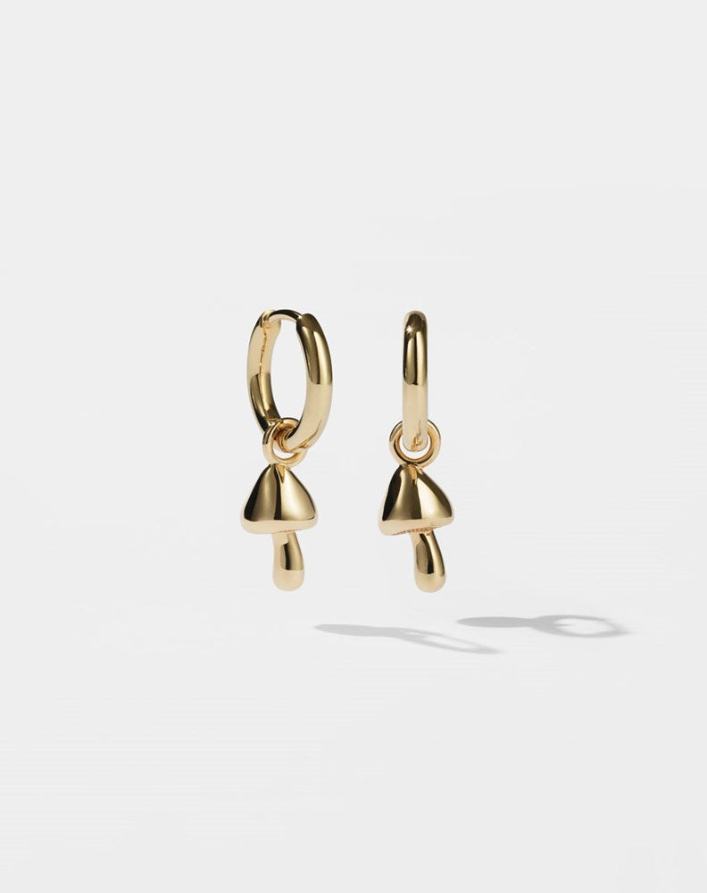 Mushroom Charm Earrings | 9ct Yellow Gold