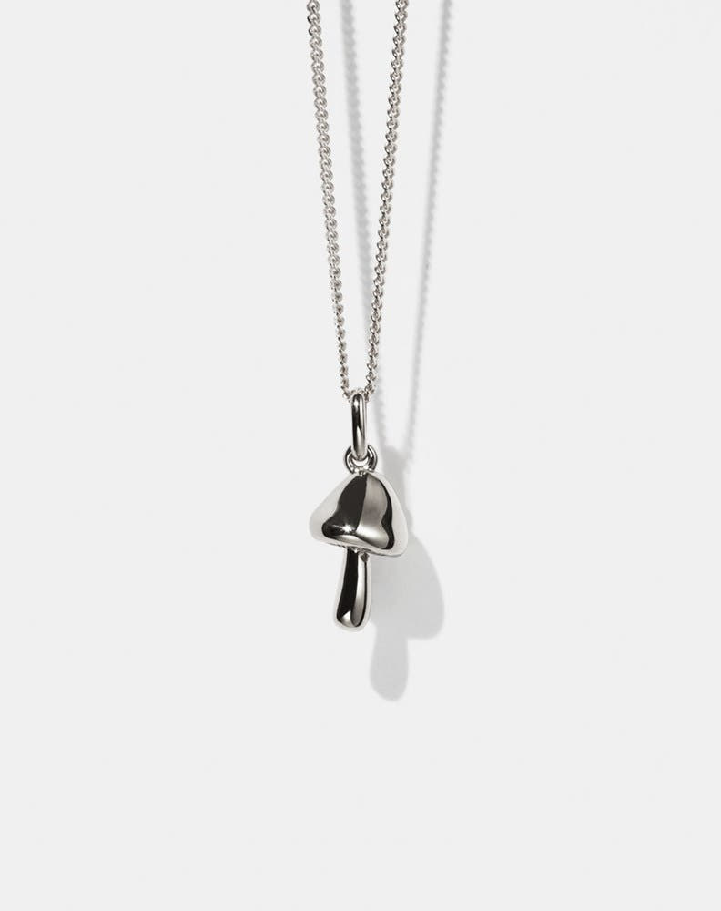 Mushroom Charm Necklace | Sterling Silver