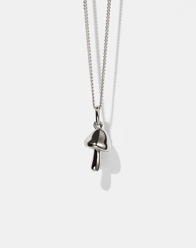 Mushroom Charm Necklace | Sterling Silver