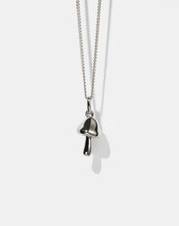 Mushroom Charm Necklace | Sterling Silver