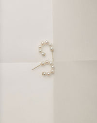 Pearl hoop earrings small