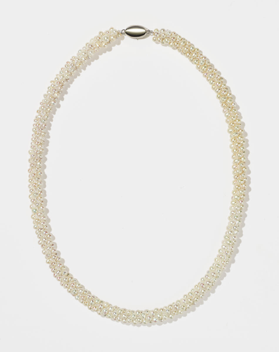 Pearl necklace on a white background