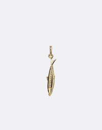 Gold sardine charm with diamonds