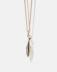 Gold sardine charm necklace