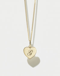 Sweetheart Charm with Letter Engraving on Fine Chain | 9ct Solid Gold