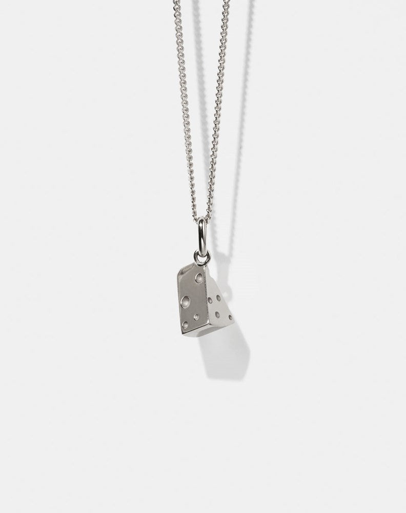 Swiss Cheese Charm Necklace | Sterling Silver