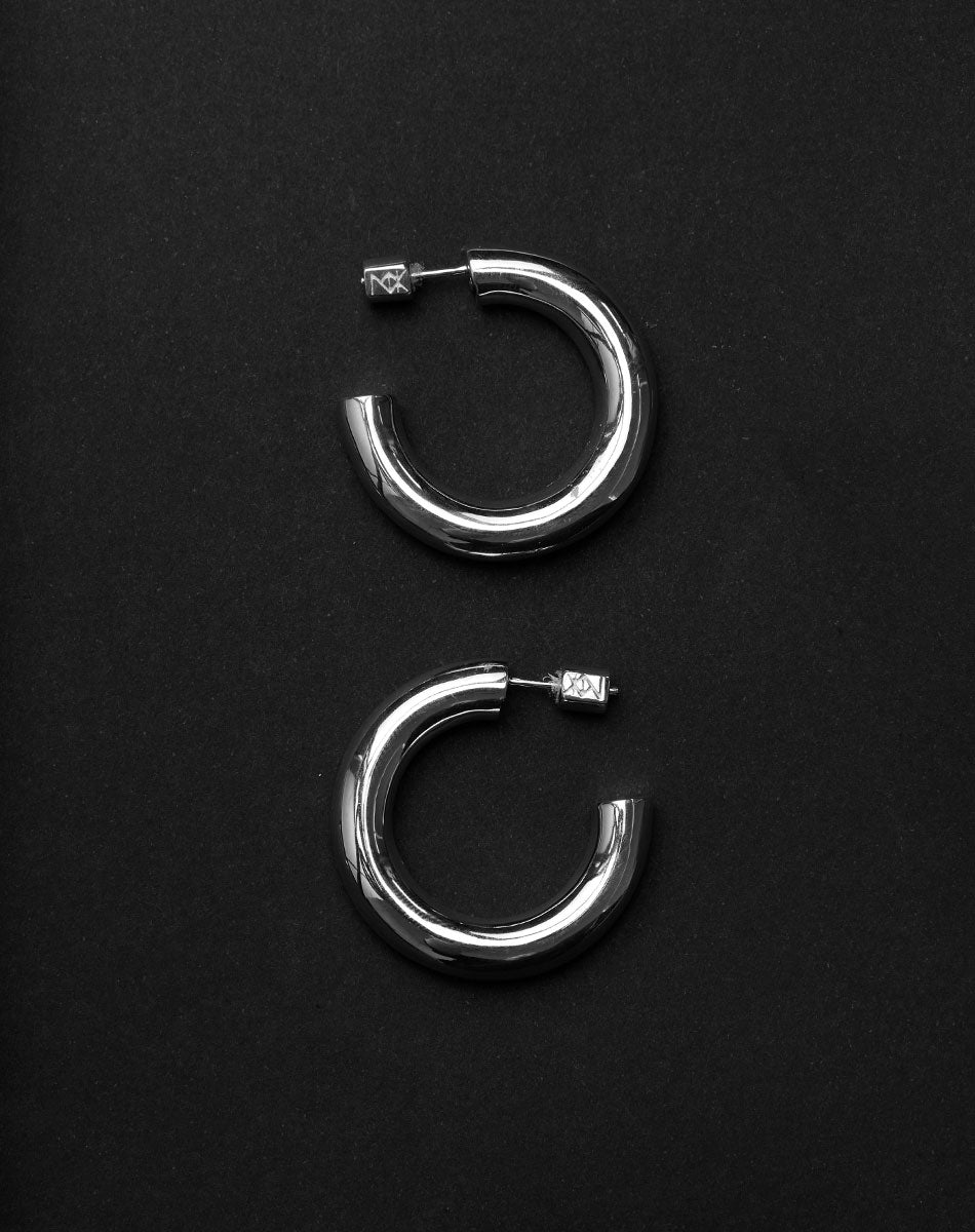 Sterling silver hoop earrings, inspired by Sade. Classic hallow hoops. 