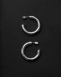Sterling silver hoop earrings, inspired by Sade. Classic hallow hoops. 
