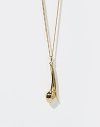 Gold Tulip motif necklace on a white background