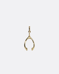 Gold wishbone charm pendant 