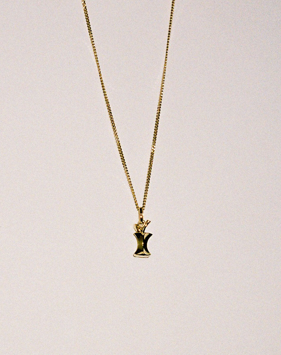 Apple Core Charm Necklace | 9ct Yellow Gold