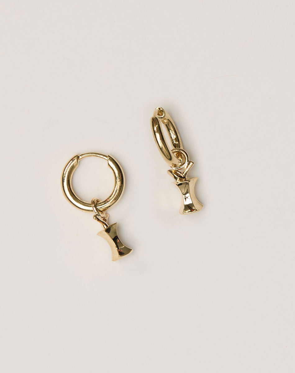 Apple Core Charm Earrings | 23kt Gold Plated