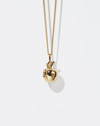 Bitten Apple Charm Necklace | 23kt Gold Plated