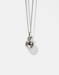 Bitten Apple Charm Necklace | Sterling Silver