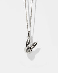 Silver bunny pendant charm necklace 
