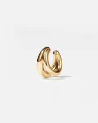 Coco Ear Cuff Small in 23k Gold Plated or 9ct Yellow Gold, featuring a double loop. Inner diameter approximately 7.5mm.