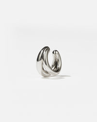 Coco Ear Cuff Small in Sterling Silver, featuring a double loop. Inner diameter approximately 7.5mm.