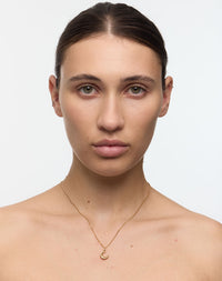 Croissant Charm Necklace | 23k Gold Plated