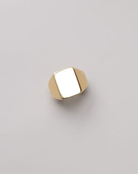Gold signet ring with a large rectangle face 