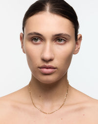 Figaro Fine Chain Necklace | 23k Gold Plated