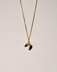 Gold fortune cookie pendant charm necklace 